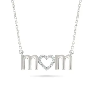 .05ctw Diamond "mom" Necklace