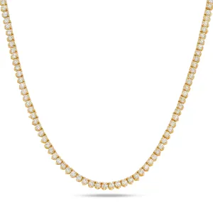 14k 3 Prong Tennis Necklace 9.5ctw