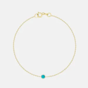 14K Gold 1 Birthstone Charm Bracelet