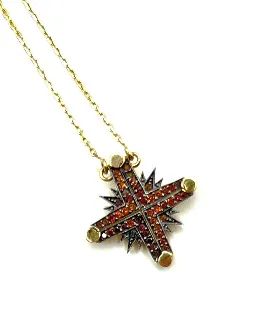 14K Gold Diamond Star Of Bethlehem Opening Magnetic Necklace