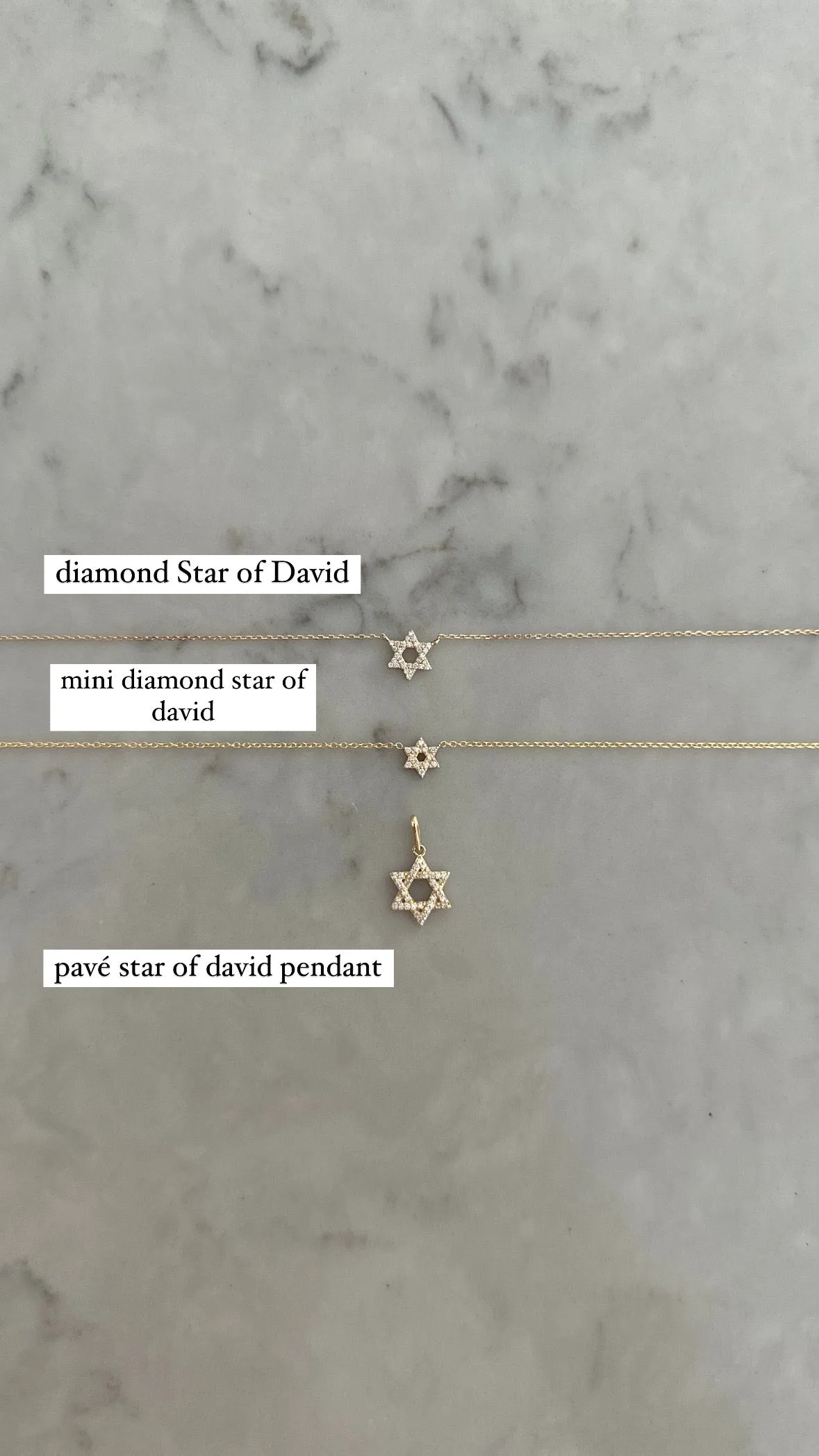 14K Gold Mini Diamond Star of David Necklace