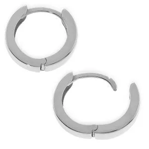 14K Solid White Gold Endearing Huggie Earrings