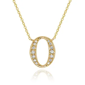 14K Yellow Gold Armenian Initial Diamond Necklace