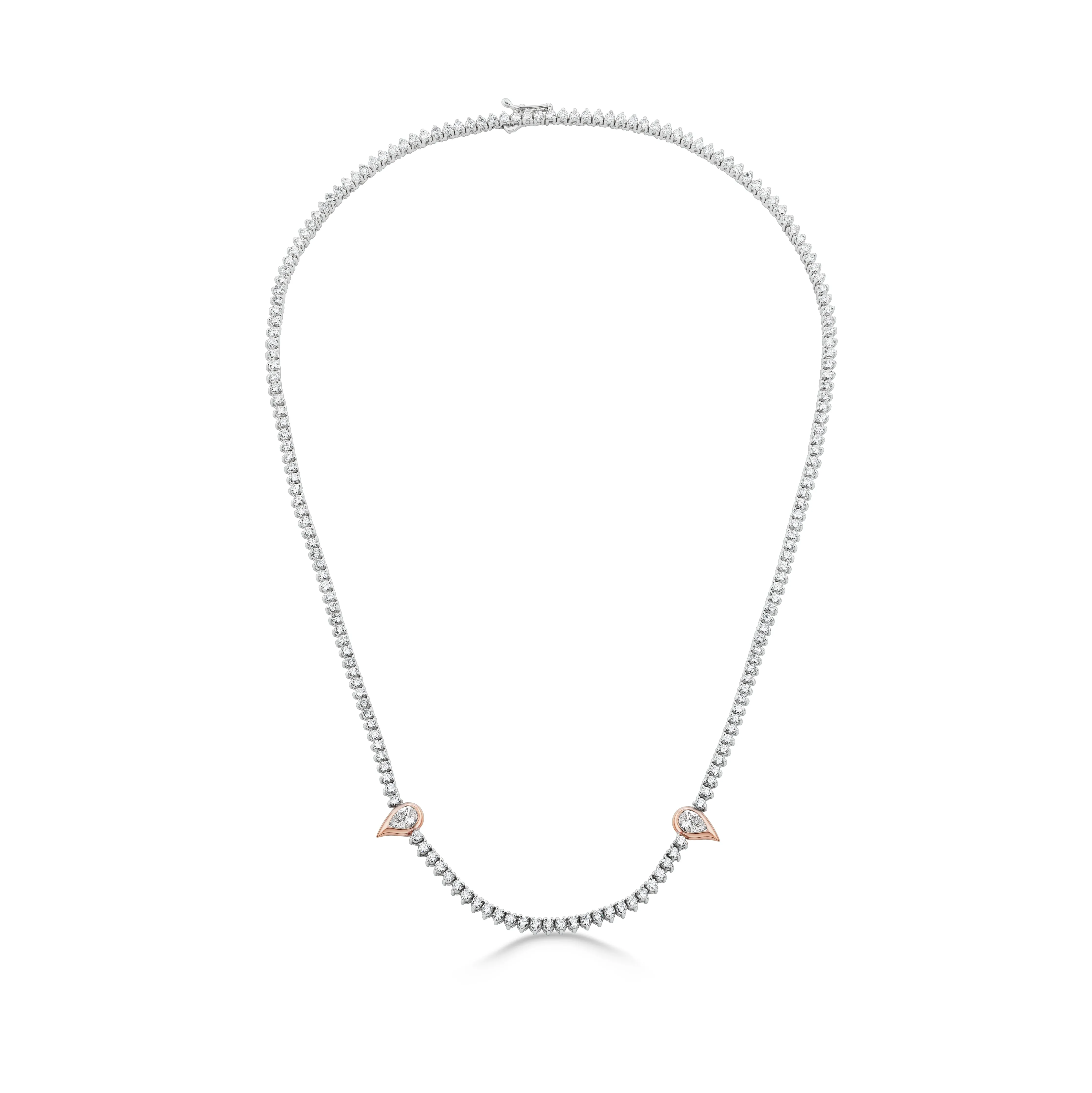 14K/18K White & Rose Natural Diamond 18 inch Necklace