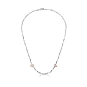 14K/18K White & Rose Natural Diamond 18 inch Necklace