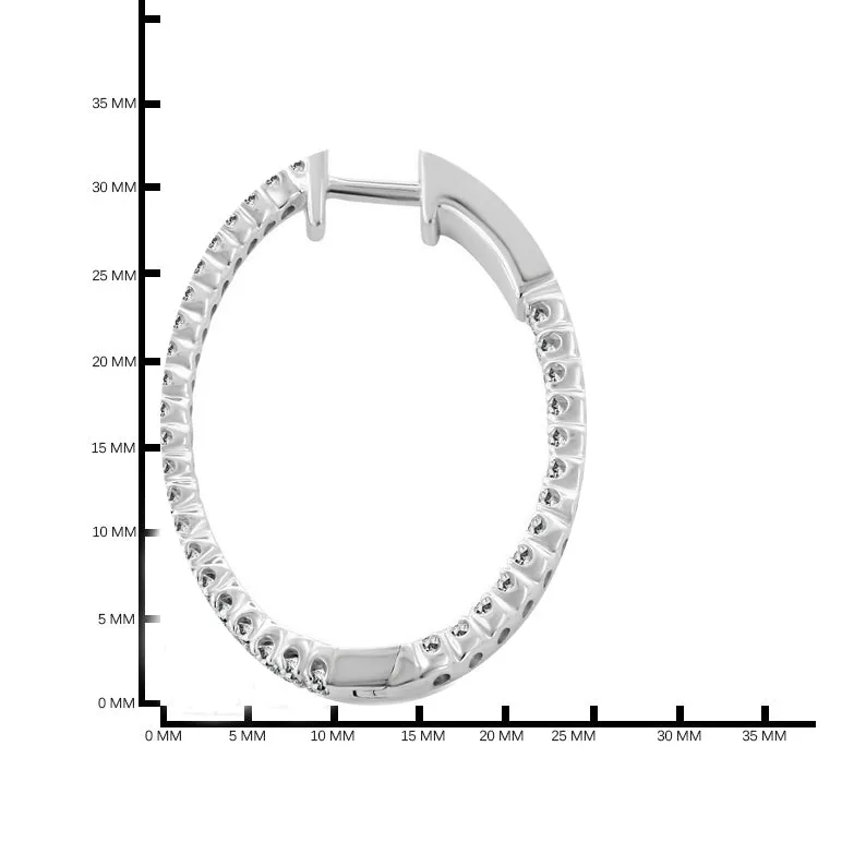 14KW 25/32M INSIDE OUT OVAL DIAMOND HOOP   (118HP117335W14DI1)