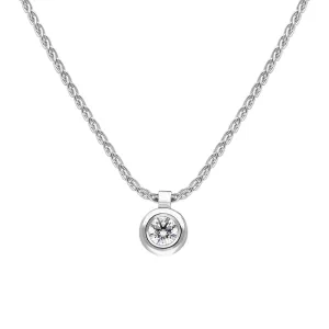 18ct White Gold .15ct Diamond Solitaire Pendant Necklace