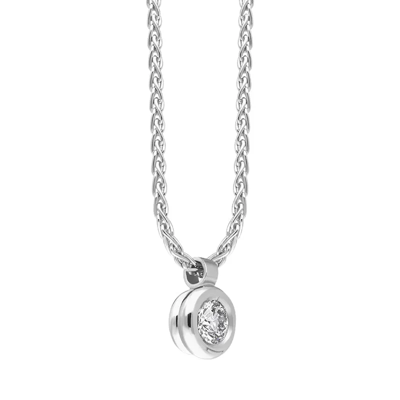 18ct White Gold .15ct Diamond Solitaire Pendant Necklace