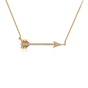 18k Gold Arrow Diamond Necklace