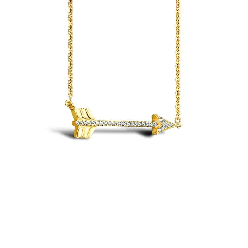 18k Gold Arrow Diamond Necklace