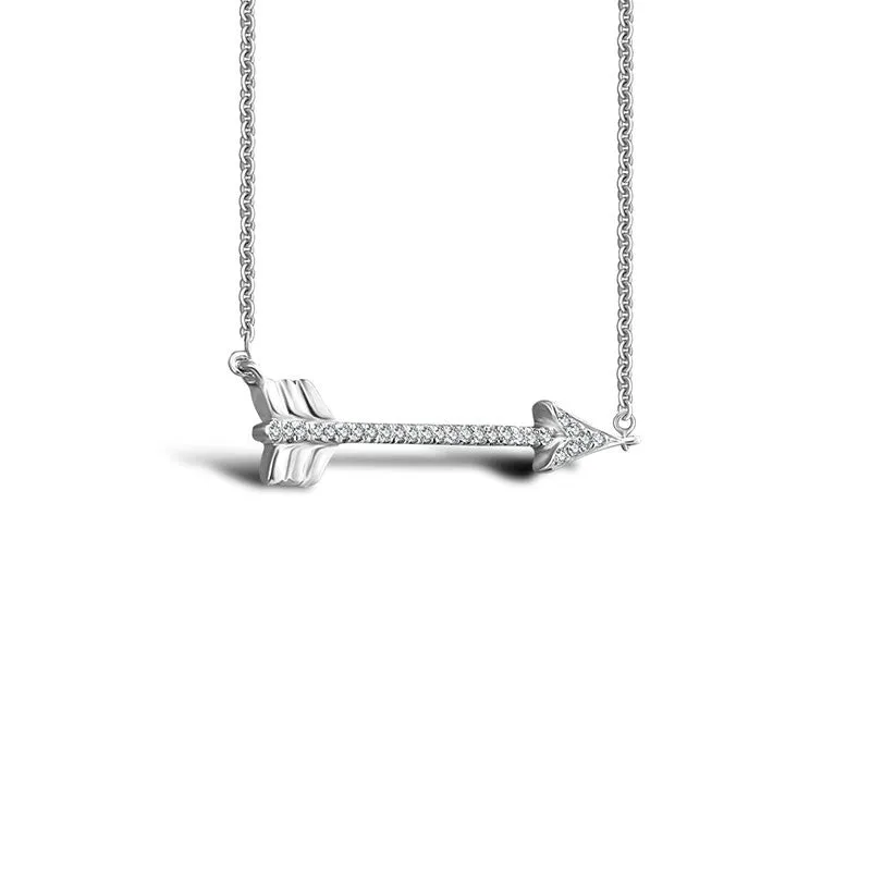 18k Gold Arrow Diamond Necklace