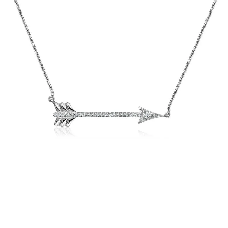 18k Gold Arrow Diamond Necklace