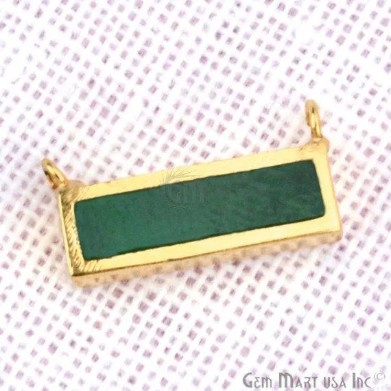 22k Gold Plated 15x7mm Rectangle Shape Double Bail Bar Pendant (50022)