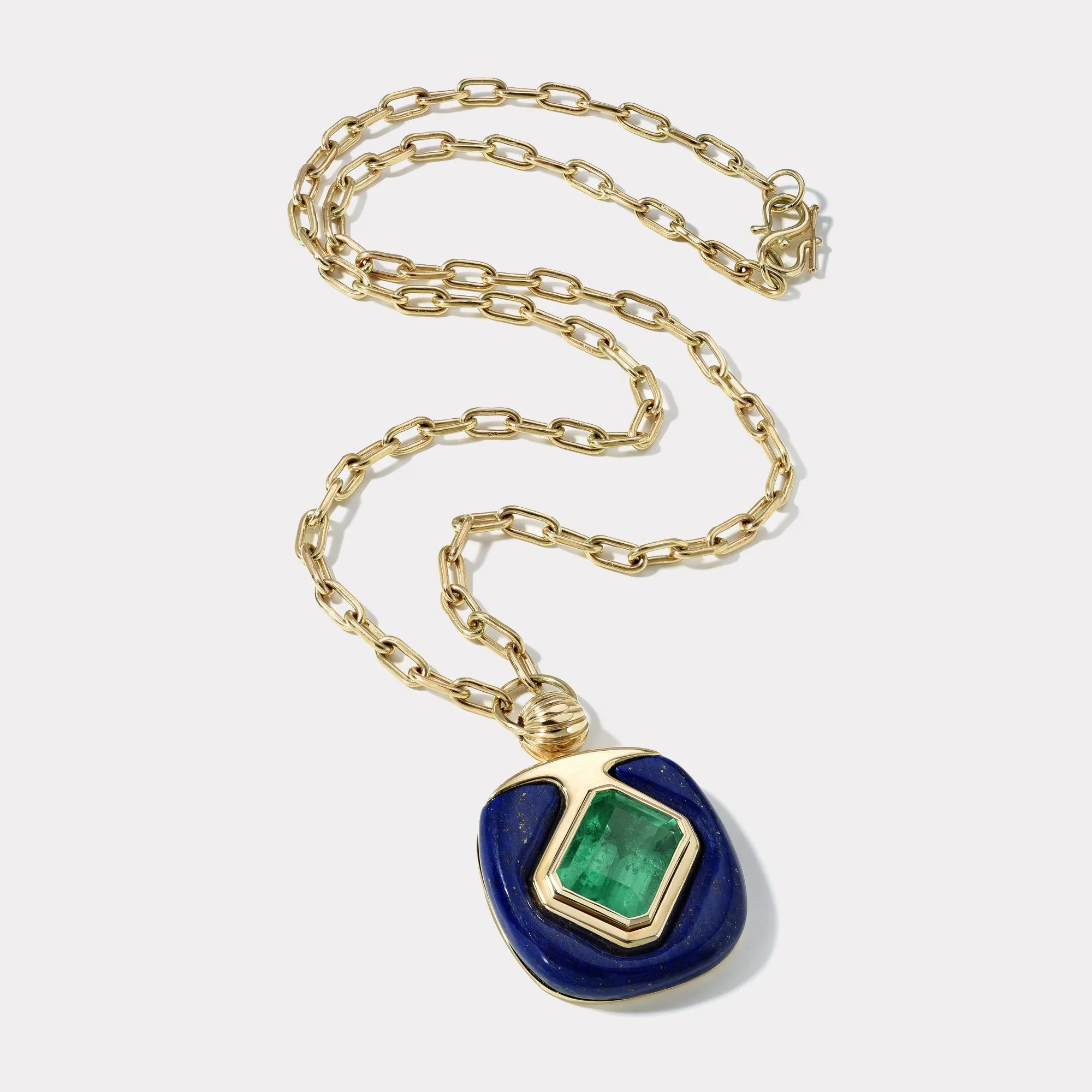 7.98ct Emerald in Lapis Impetus Pendant