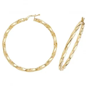 9ct Yellow Gold 40mm Hoop Earrings ER378