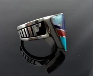 Abraham Begay Navajo Inlay Sterling Silver Ring