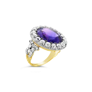 Amethyst & Diamond Antique Ring