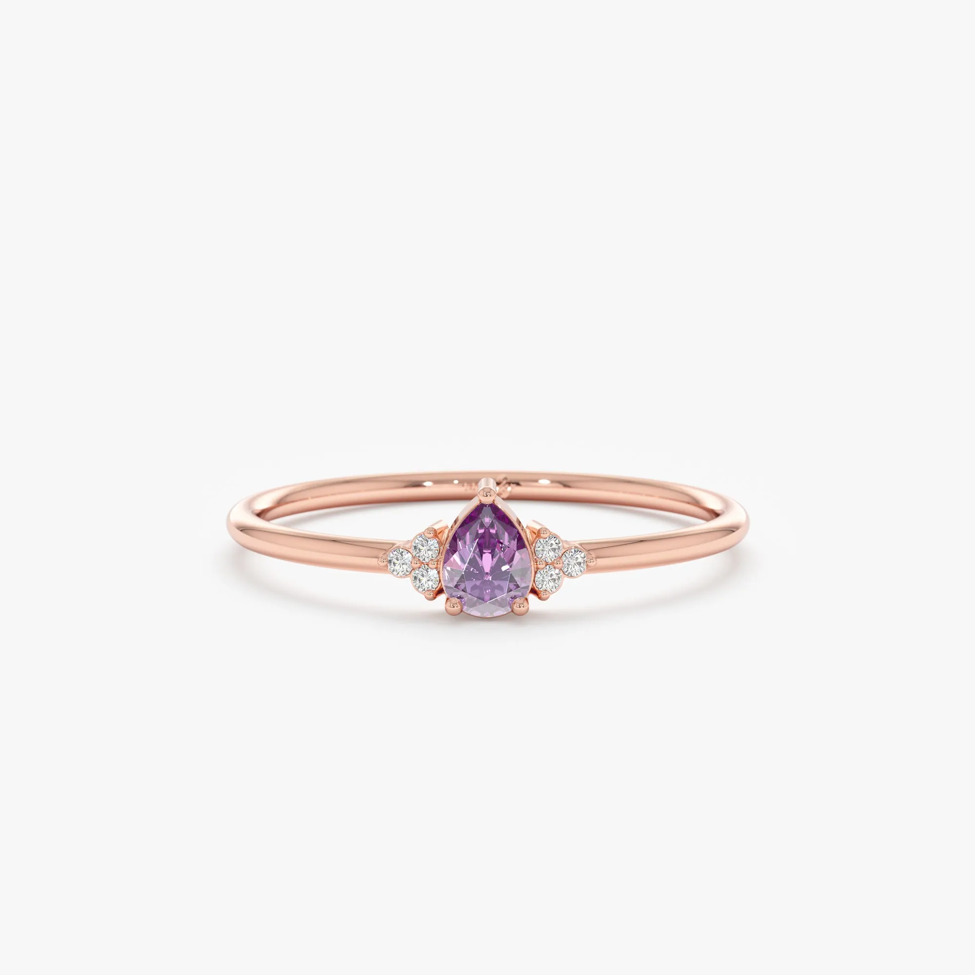 Amethyst Diamond Engagement Ring, Avril