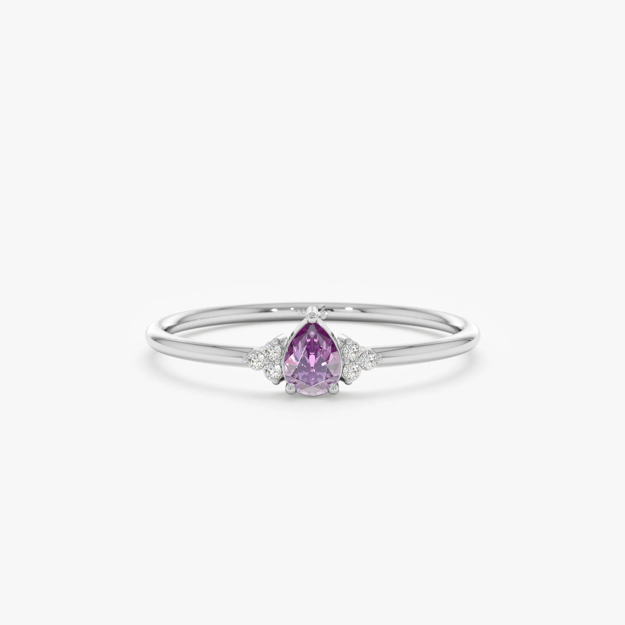 Amethyst Diamond Engagement Ring, Avril