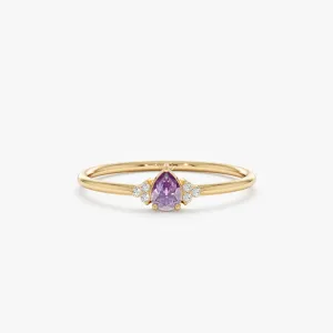 Amethyst Diamond Engagement Ring, Avril