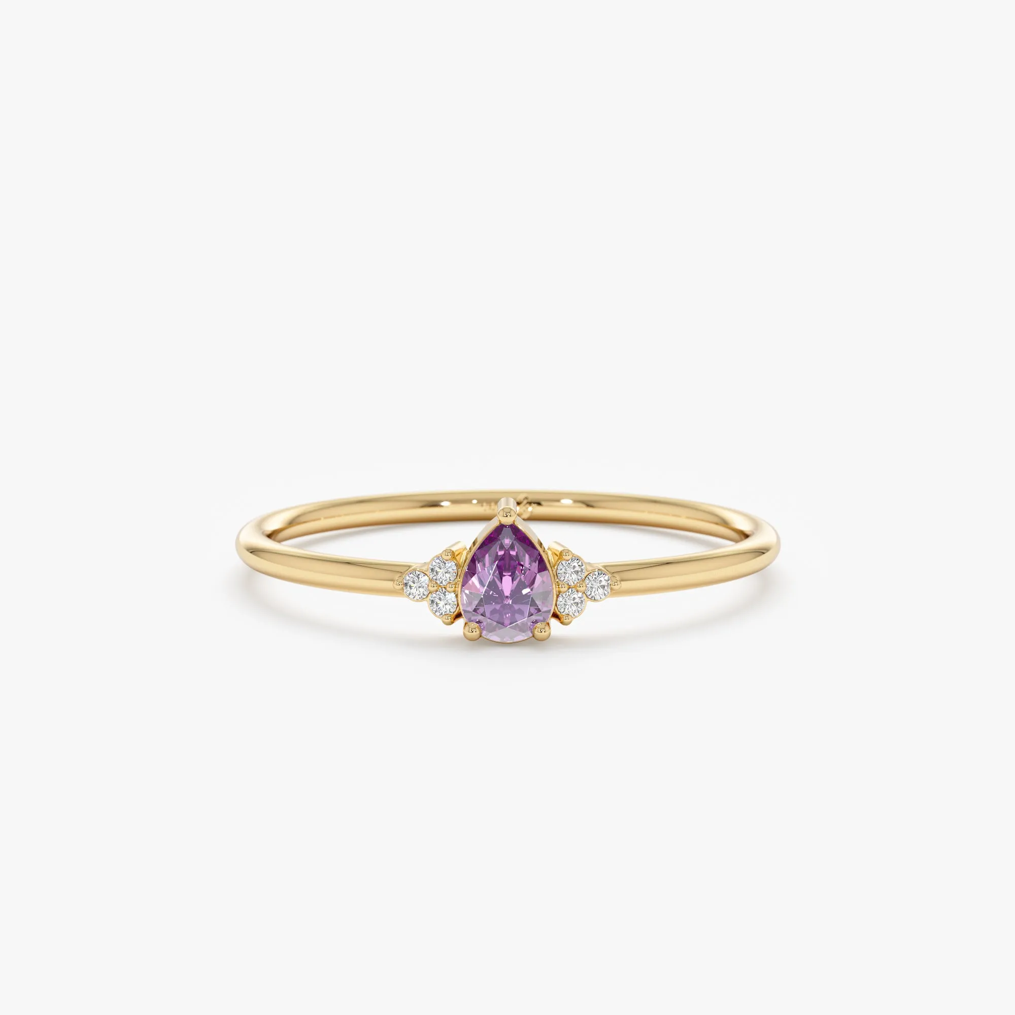 Amethyst Diamond Engagement Ring, Avril