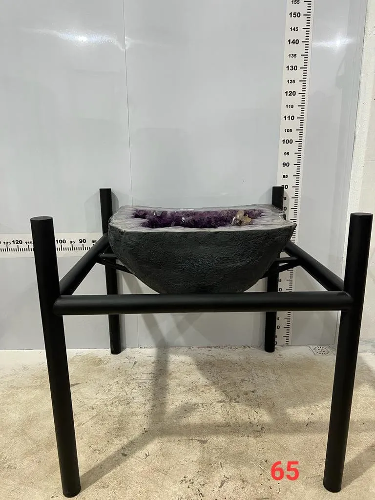 Amethyst Geode Table from Brazil with Custom Stand- 34" / 320 lbs