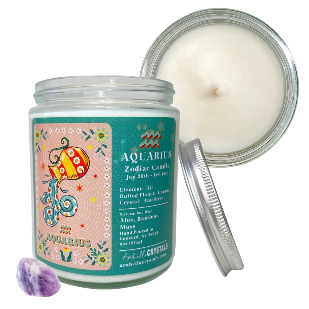 Aquarius Zodiac Jar Candle