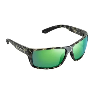 Bajio Sunglasses Bales Beach Gray Camo Matte Green Mirror Glass