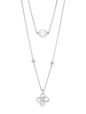 Be Boodles Double Layer White Gold Pearl Necklace