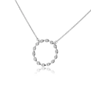 Bezel Set Diamond Circle Style Necklace