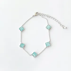 Blue Vanya Clover Bracelet