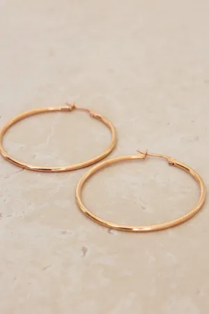 Cara Hoop Earrings - Rose Gold