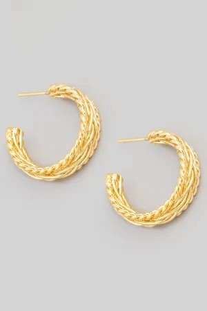 Chain Braided Hoop Earrings