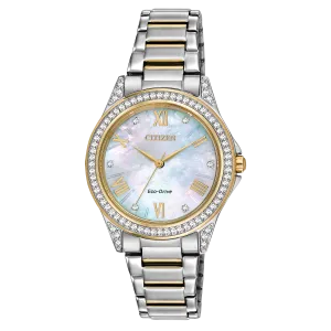 Citizen Eco Drive Weekender Two Tone with Crystal Accents EM0234-59D