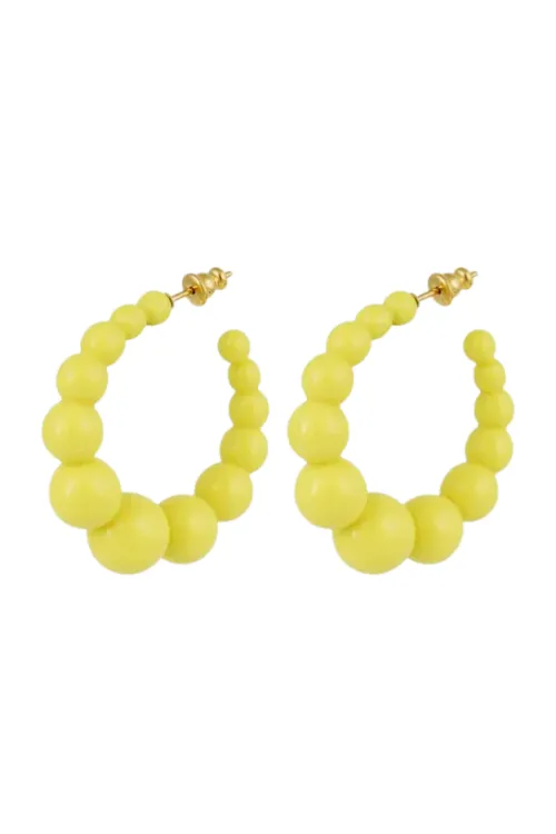 Creole Andy Acetate Hoop Earrings in Yellow