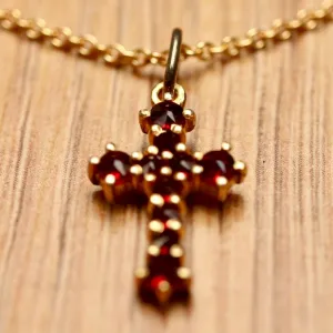 Crimea Garnet Cross Necklace