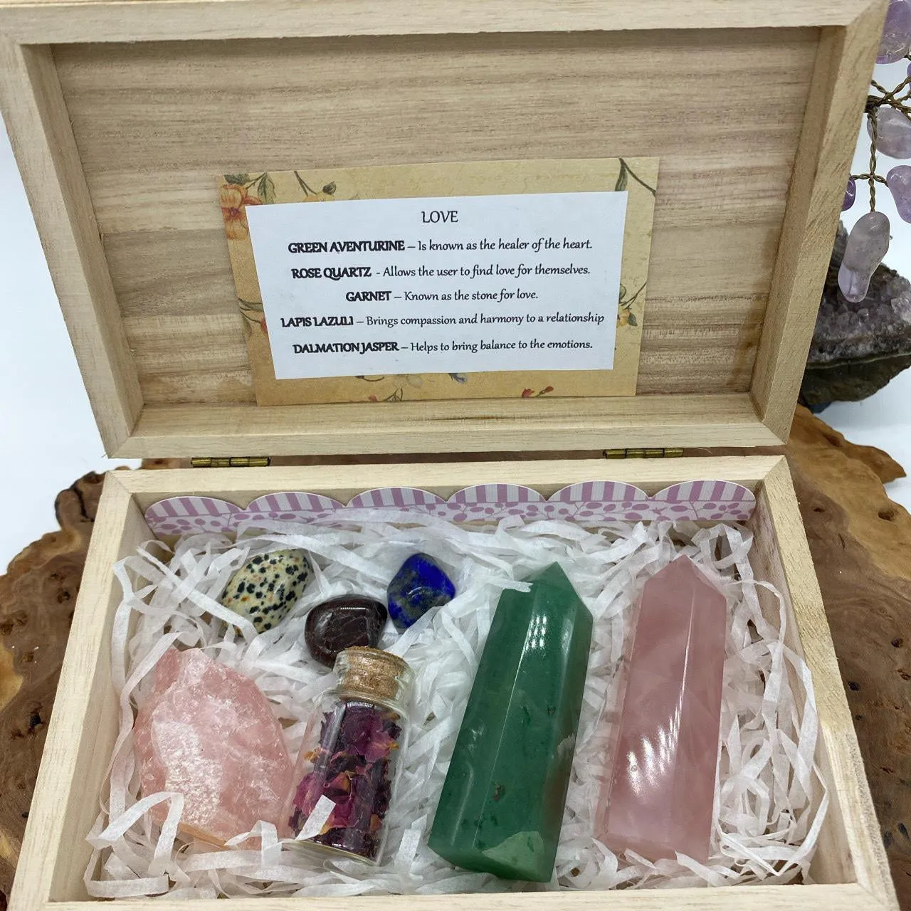 Crystal Love Gift Set in Wooden Presentation Box