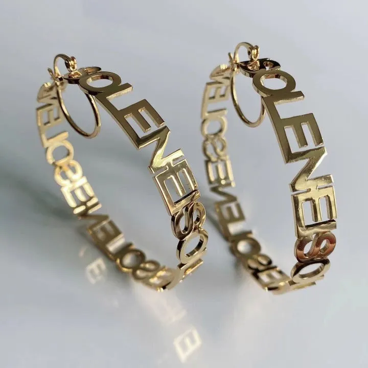 Custom Name Hoop Earrings- Name Hoop Earring- Best Gifts For Women