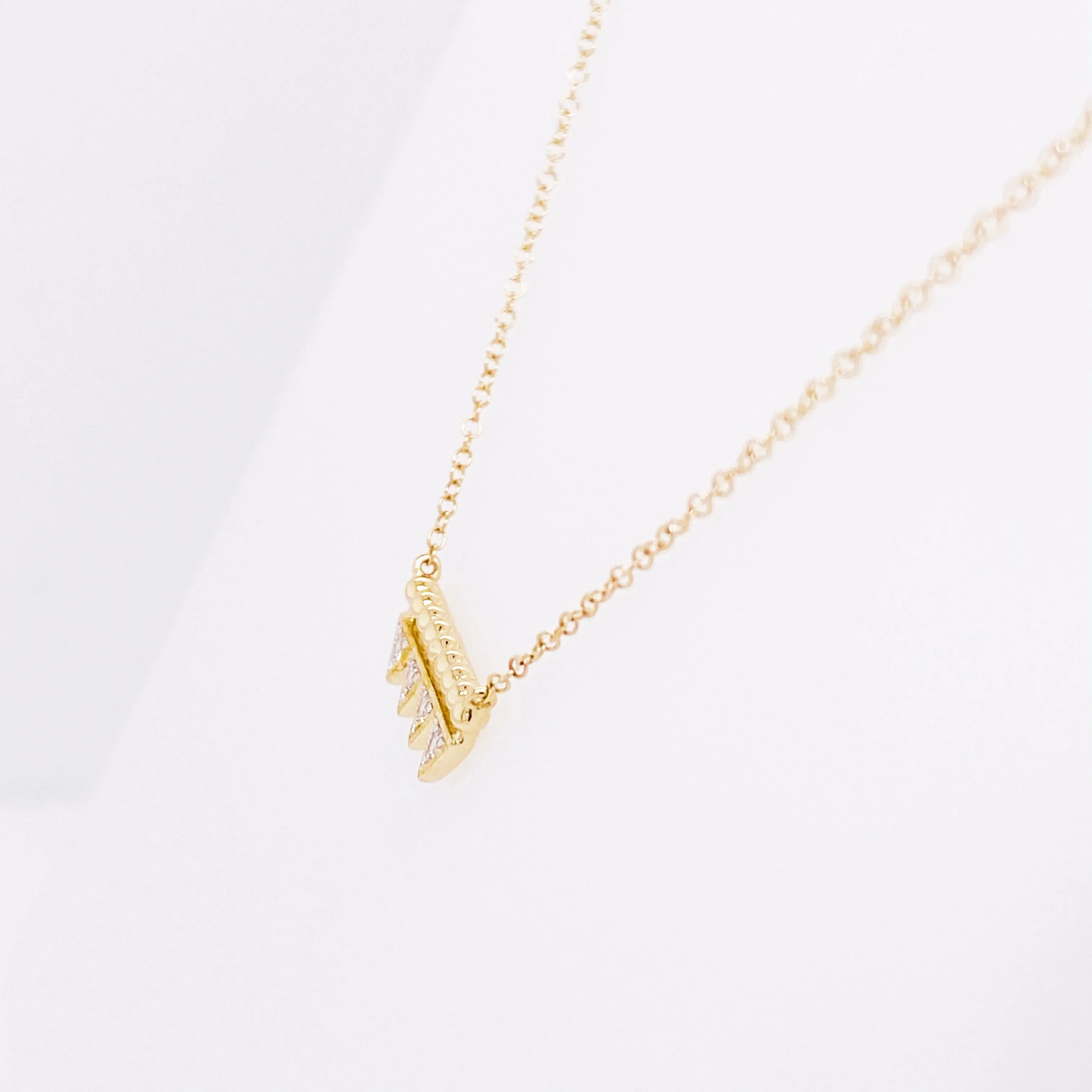 Diamond Triangle Bar Necklace