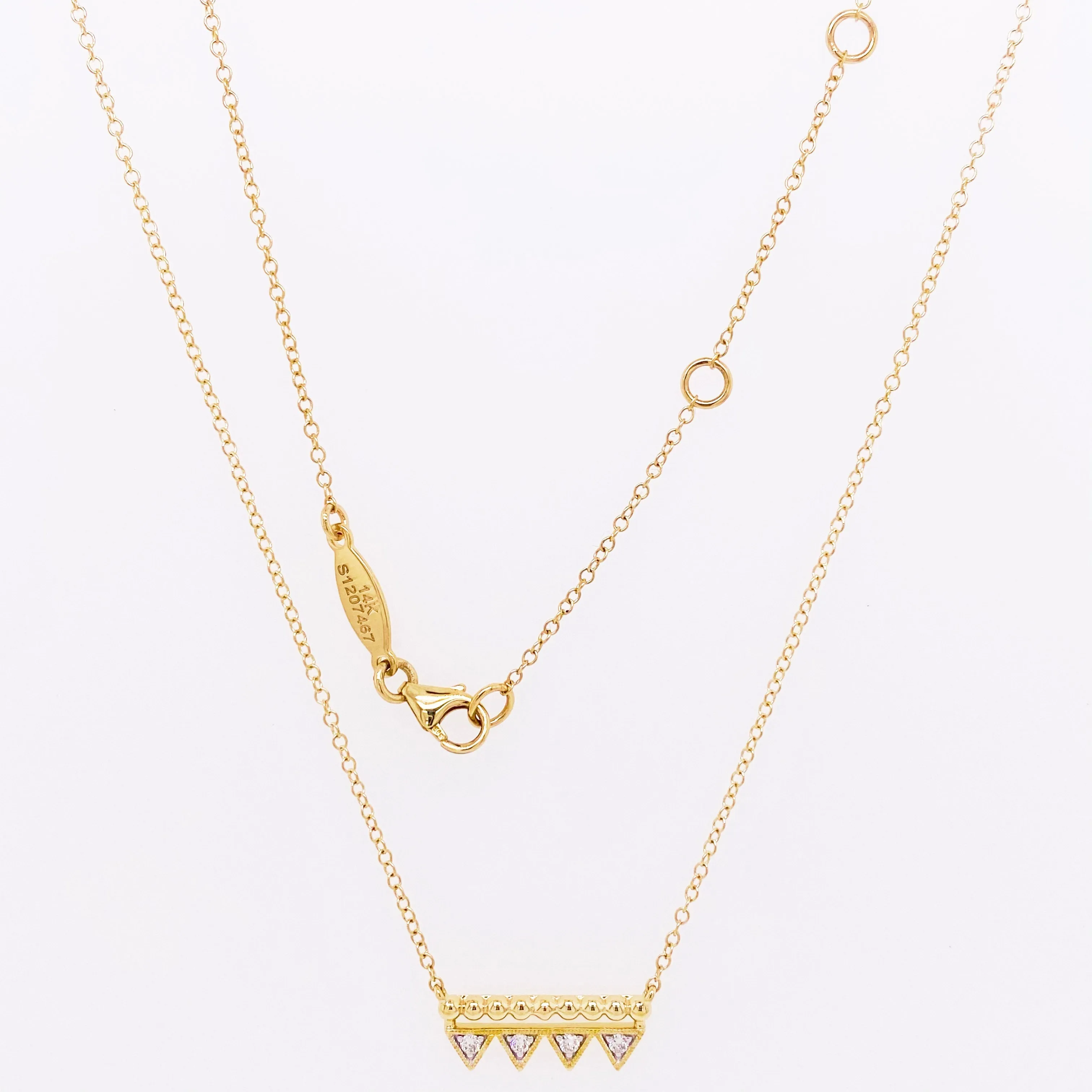 Diamond Triangle Bar Necklace