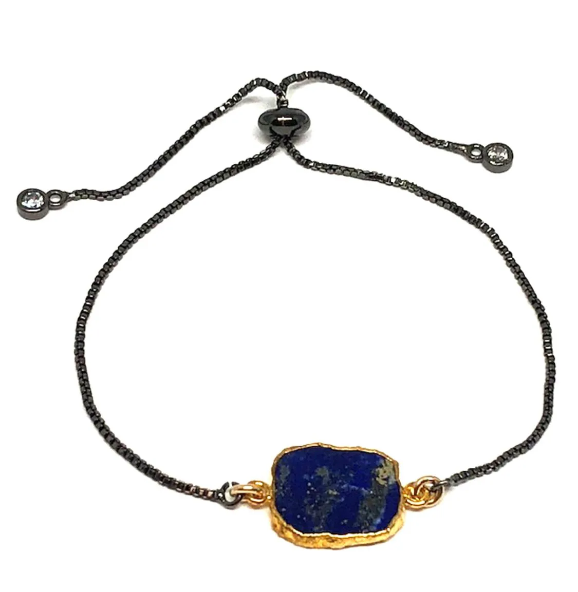 Electroform Stone Pull Bracelet: Lapis (PBT748LP) Also on Gunmetal Chain