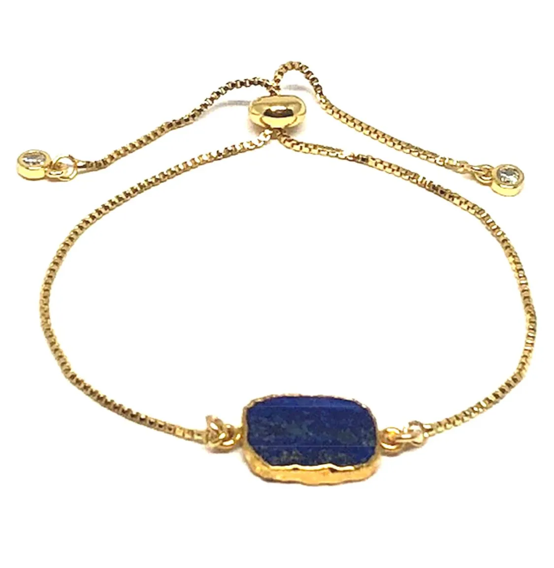 Electroform Stone Pull Bracelet: Lapis (PBT748LP) Also on Gunmetal Chain