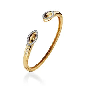 Elixir Gold Diamond Hinged Cuff