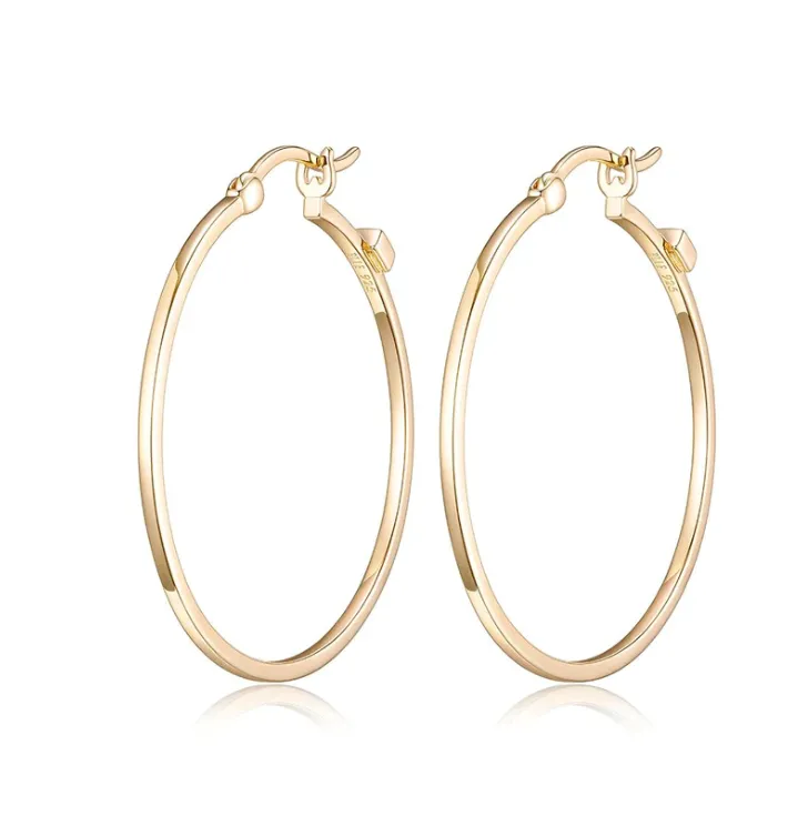 ELLE Gold Plated 35mm Hoop Earrings (SI5117)