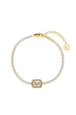 Emerald Tennis Bracelet 14K Gold Plated