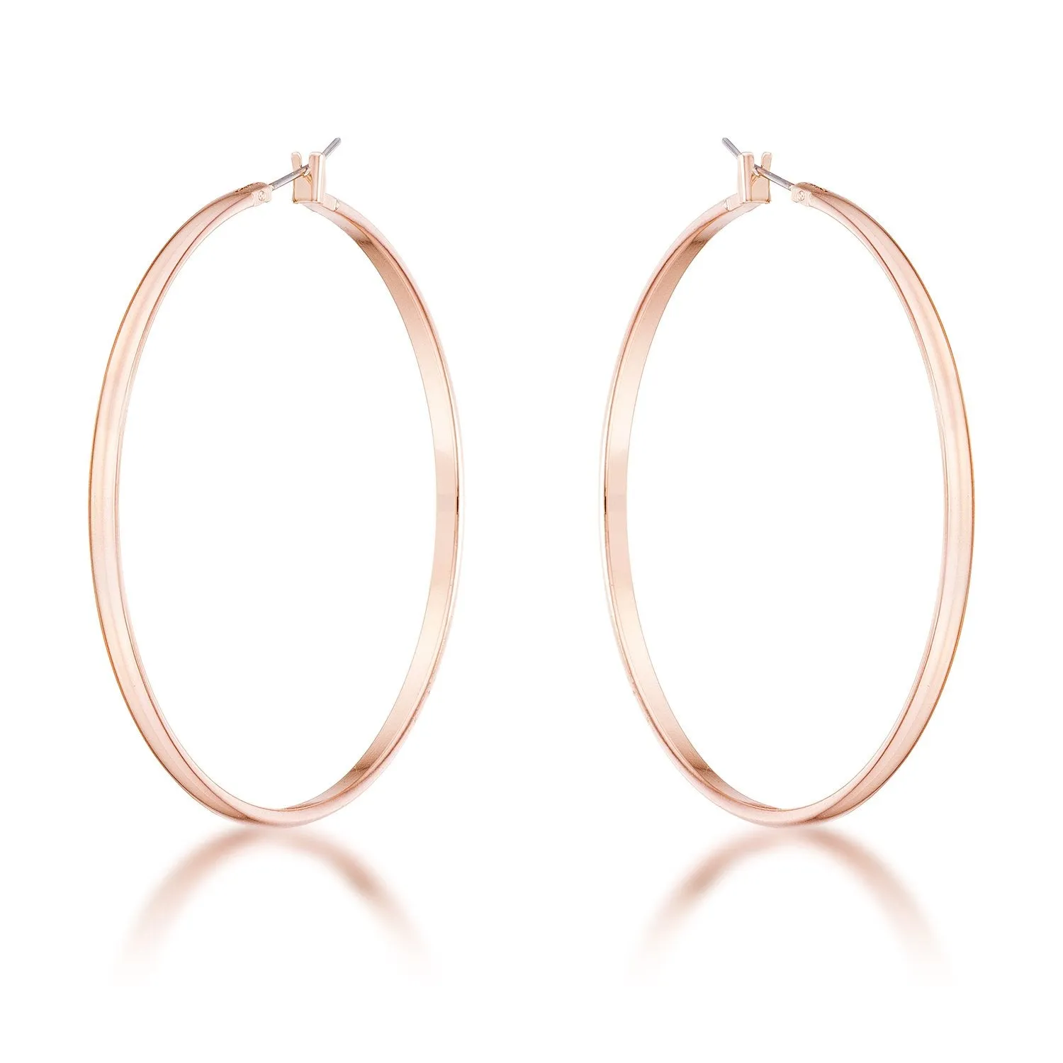 Flavia Rose Gold Large Hoop Earrings | 55mm