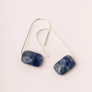 Floating Earring Lapis/Silver