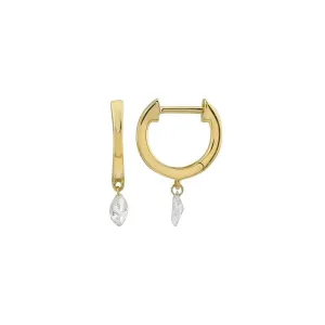 Floating Marquise Smooth Huggie Hoops