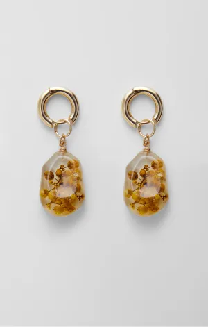 Floral Resin Huggie Hoop Earrings