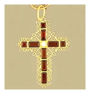 Florentine Garnet Cross Necklace